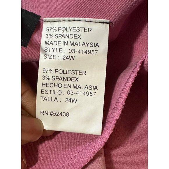 M.H.M. Womens HotPink Moleskin Button-Down Blazer 24W Work Career Office - Picture 10 of 10